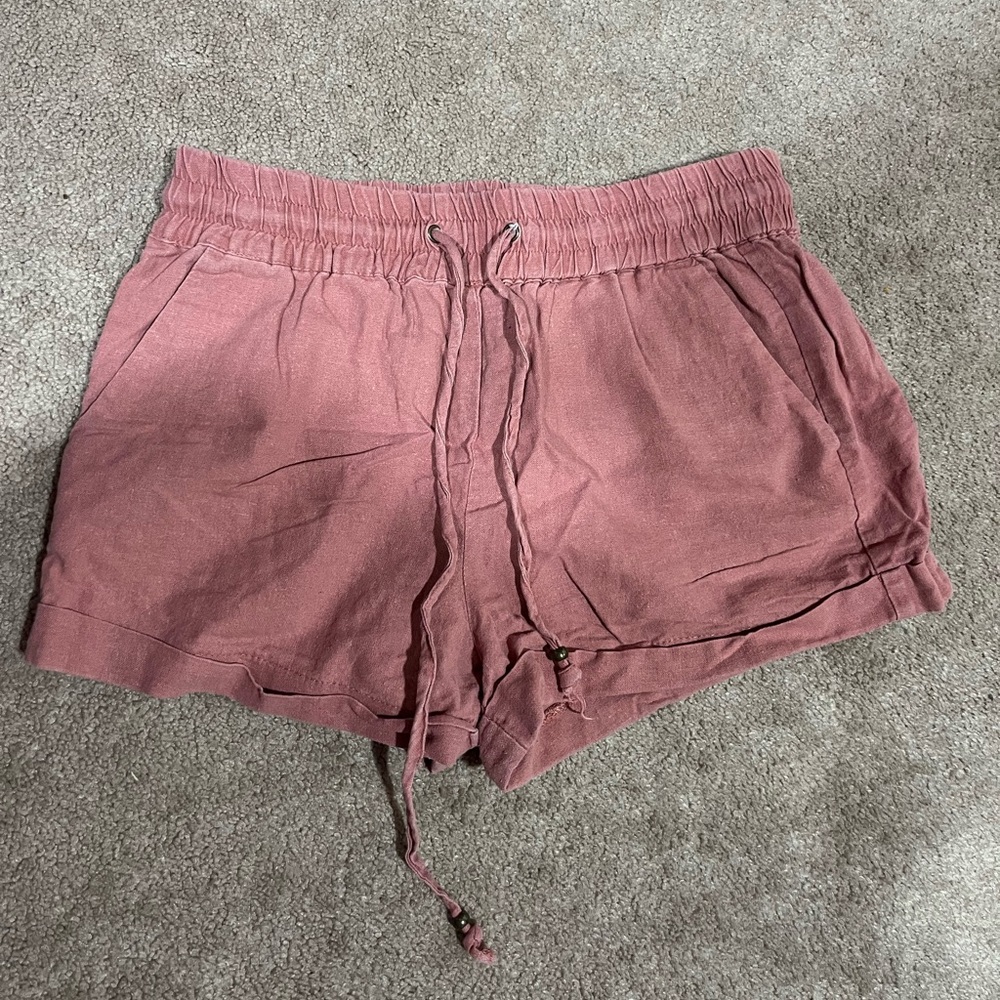 Super cute boho pink beach or just linen shorts